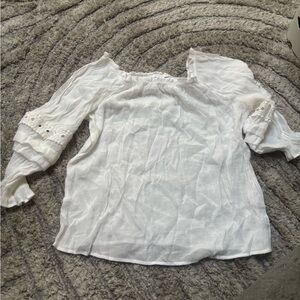 Ivy Ridge White Pullover Blouse M | Artsy Boho Style